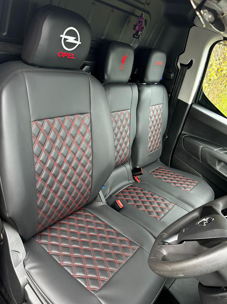 Red Diamond Double Stitch Custom Headrest